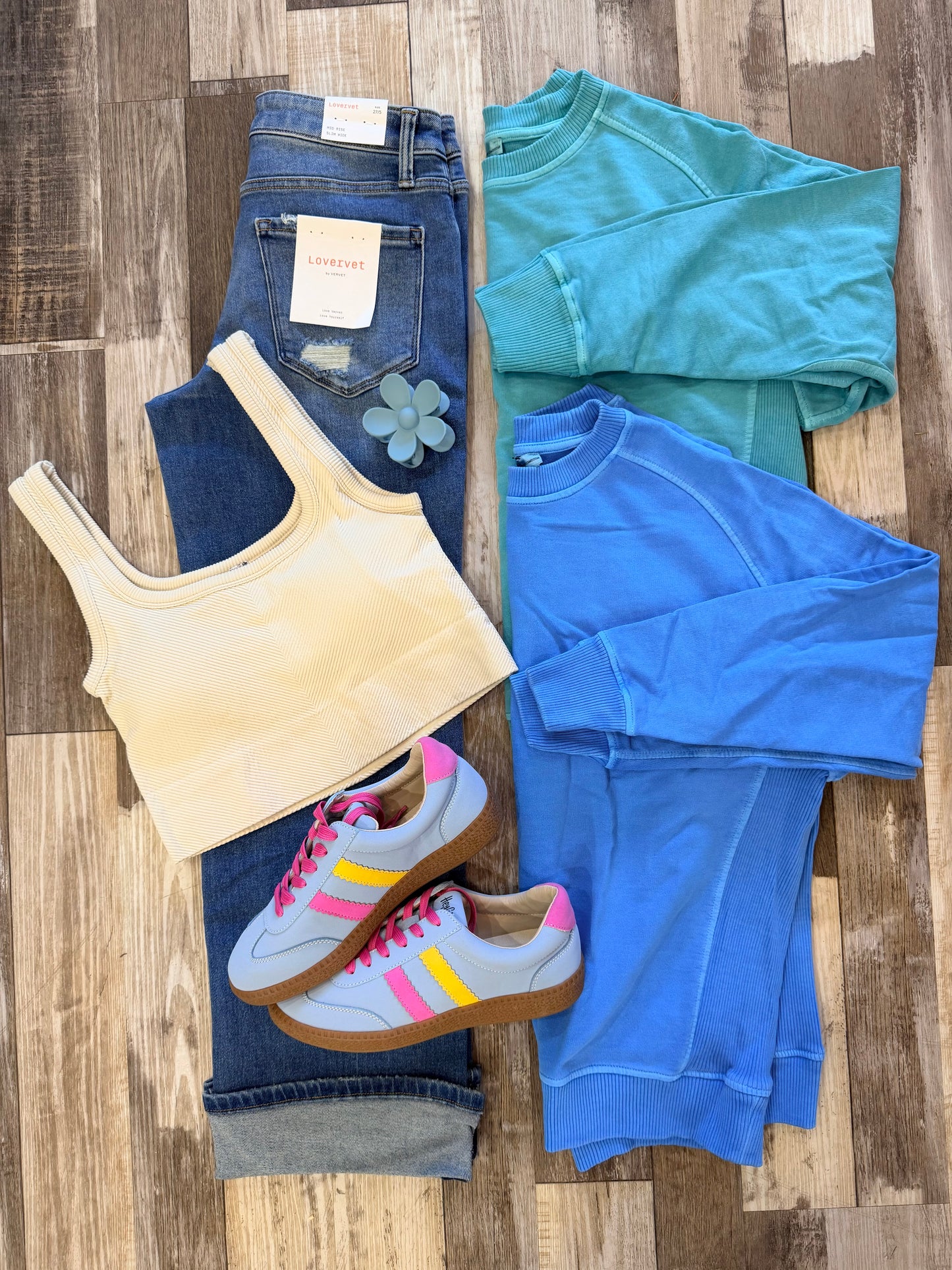 The Glam Mineral Washed Side Ribbed Sweatshirt