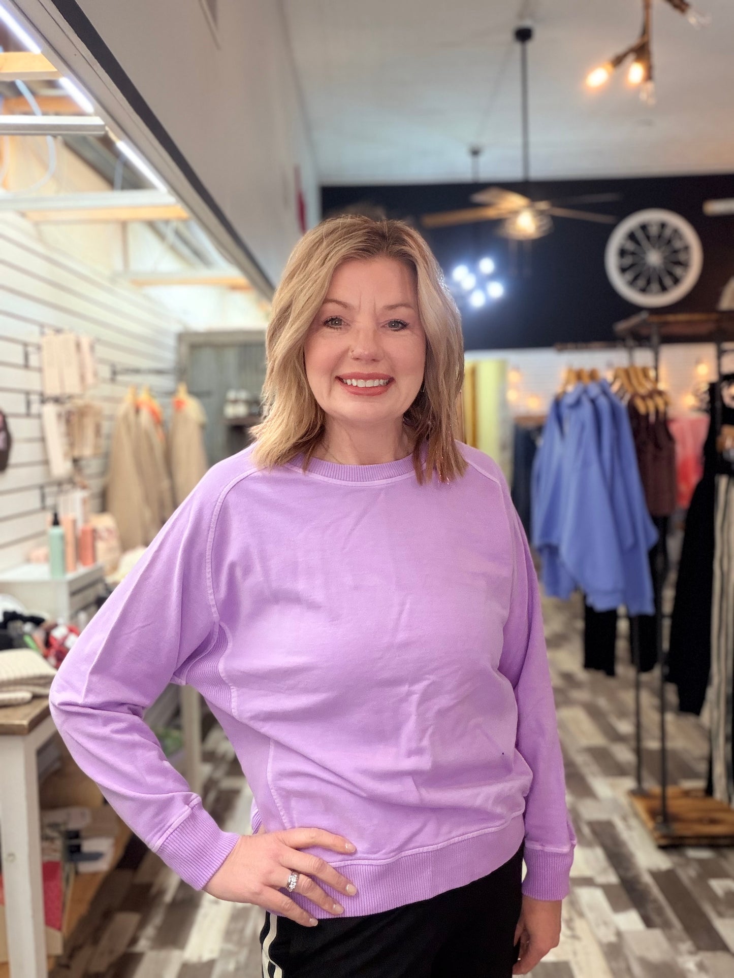 The Glam Mineral Washed Side Ribbed Sweatshirt