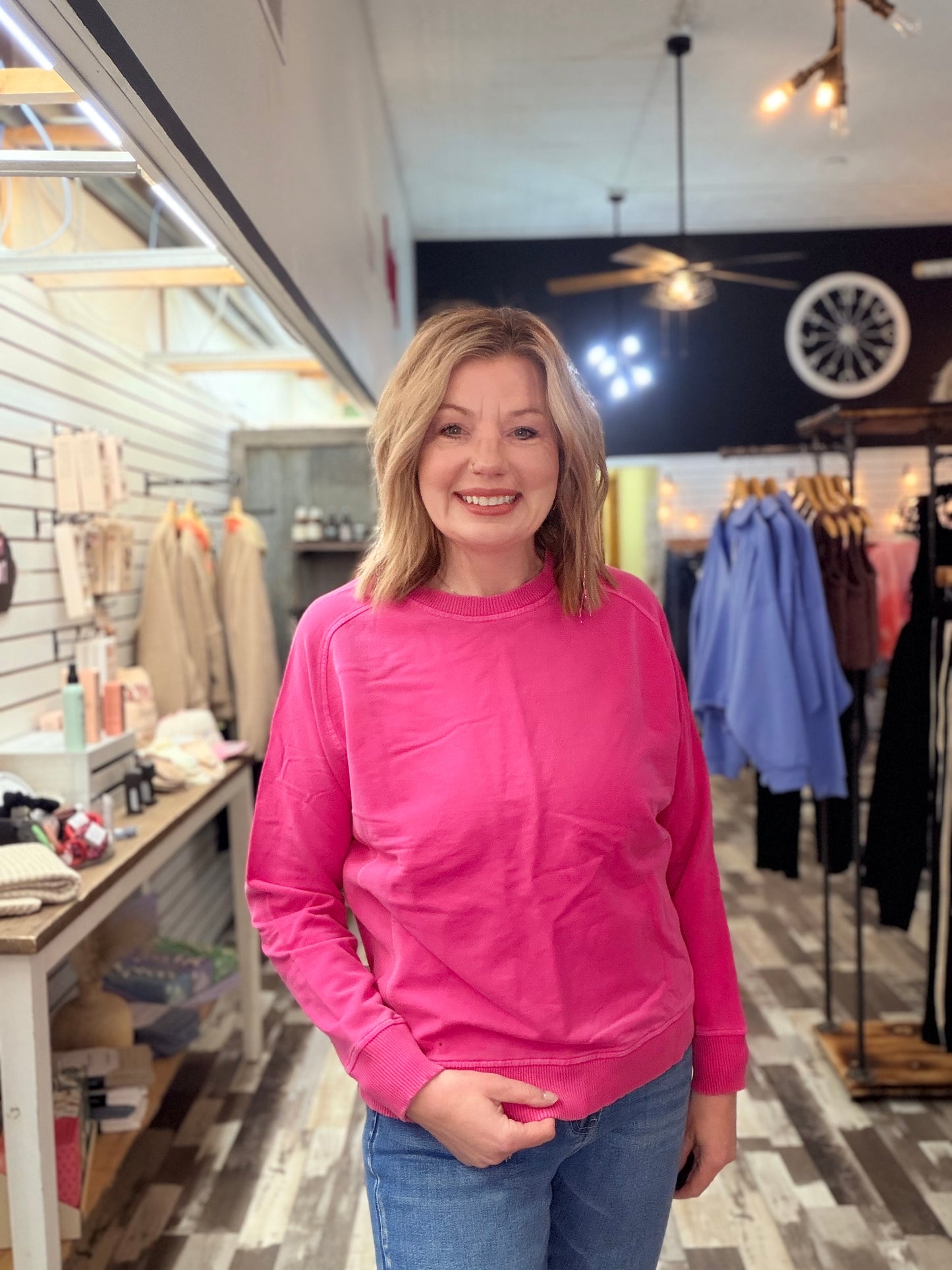 The Glam Mineral Washed Side Ribbed Sweatshirt