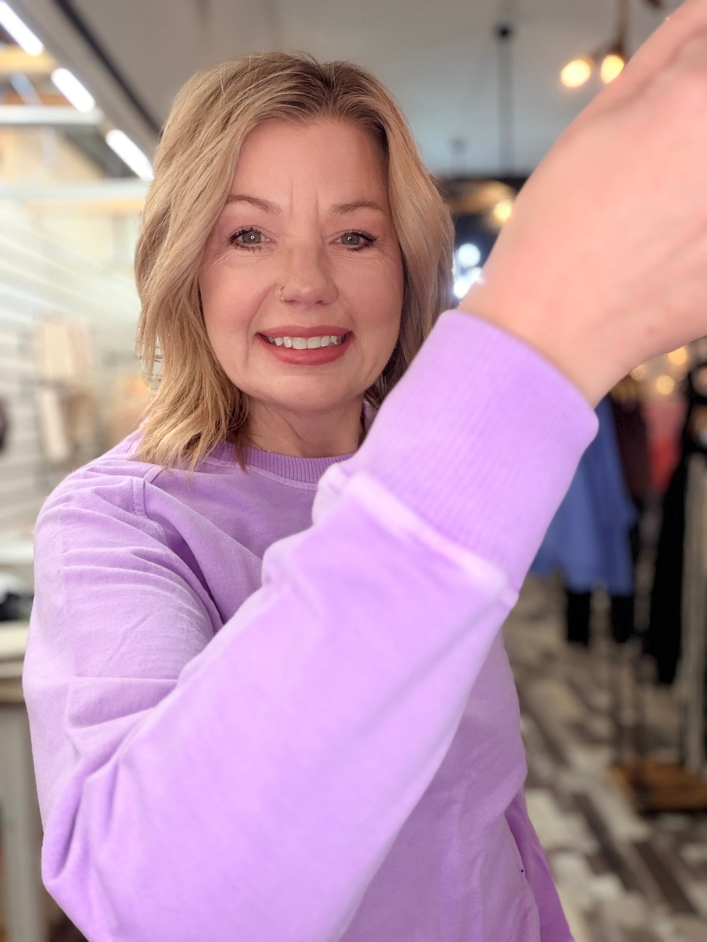 The Glam Mineral Washed Side Ribbed Sweatshirt