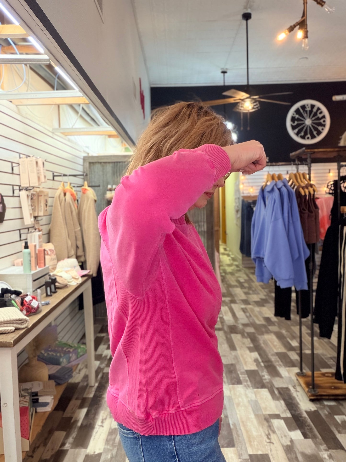 The Glam Mineral Washed Side Ribbed Sweatshirt