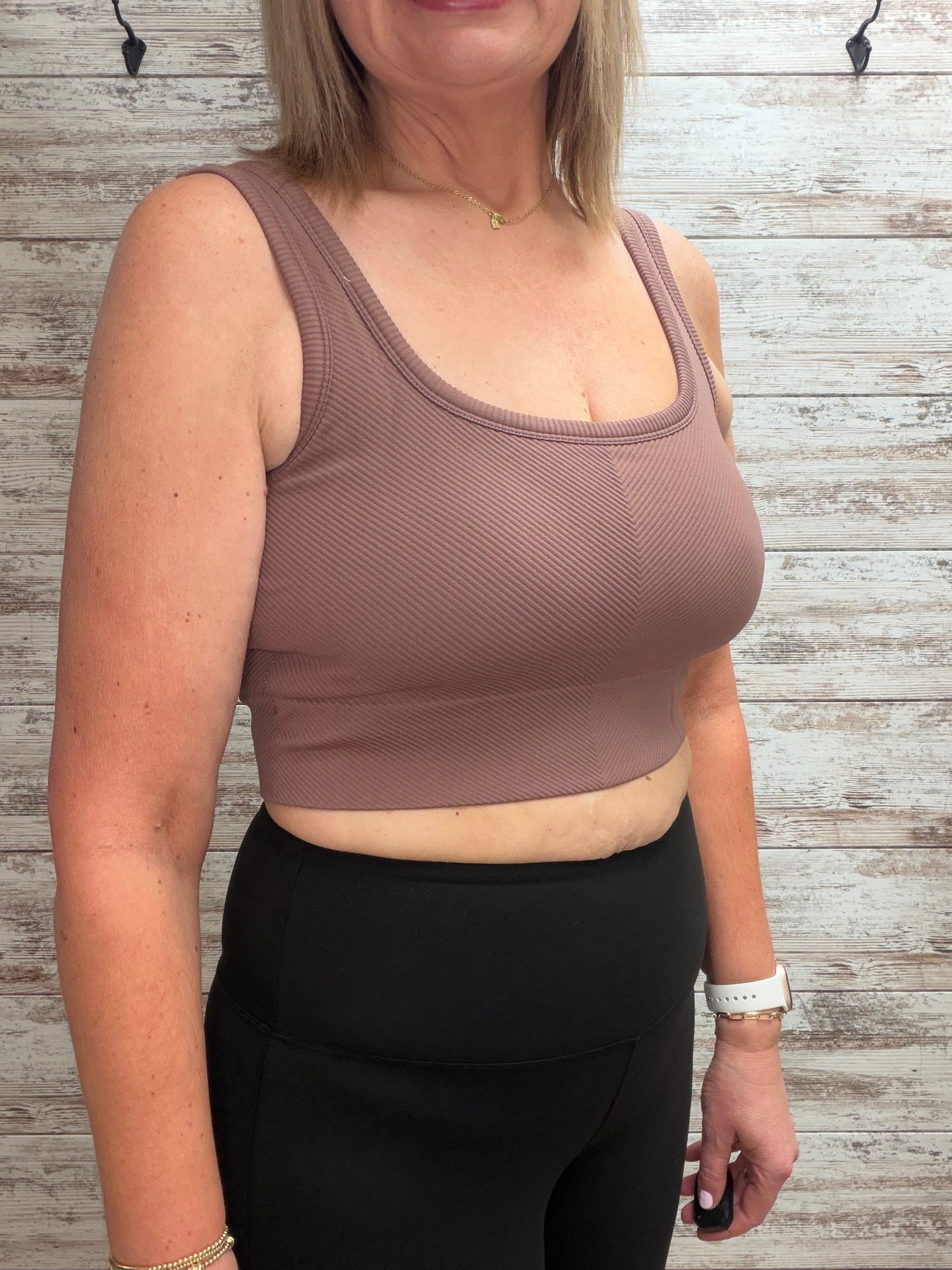 Chevron Ribbed Seamless Padded Bralette